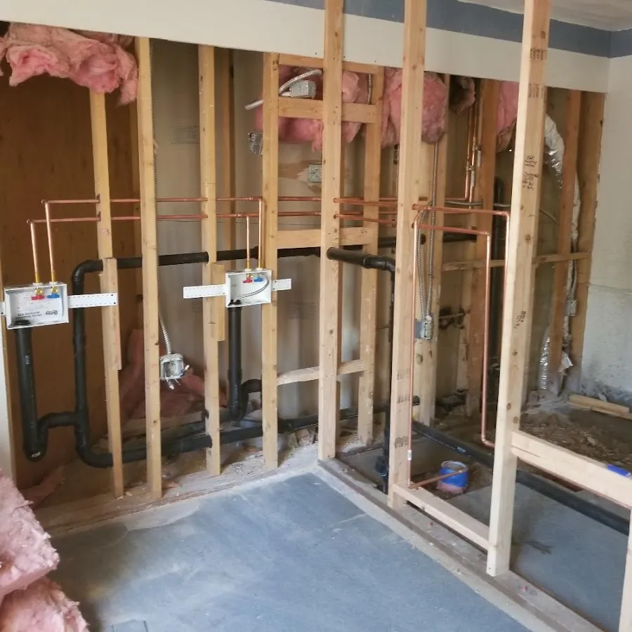 Copper pipe rough-in and plumbing installation in West Salem